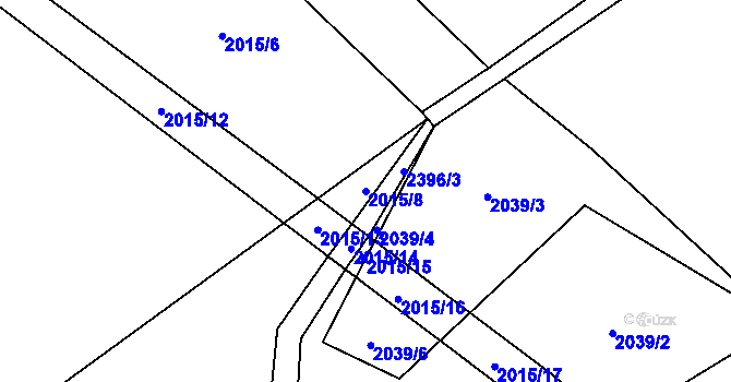 Parcela st. 2015/8 v KÚ Horní Brusnice, Katastrální mapa