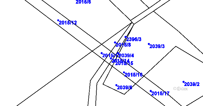 Parcela st. 2015/13 v KÚ Horní Brusnice, Katastrální mapa