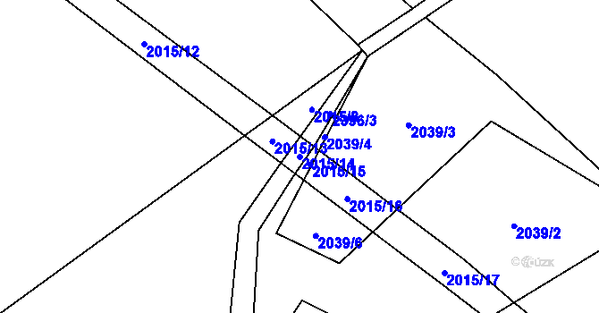 Parcela st. 2015/14 v KÚ Horní Brusnice, Katastrální mapa
