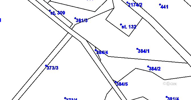 Parcela st. 384/4 v KÚ Horní Brusnice, Katastrální mapa