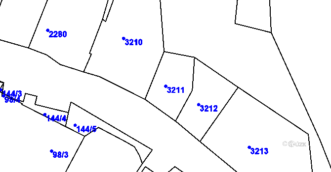 Parcela st. 3211 v KÚ Čížov, Katastrální mapa
