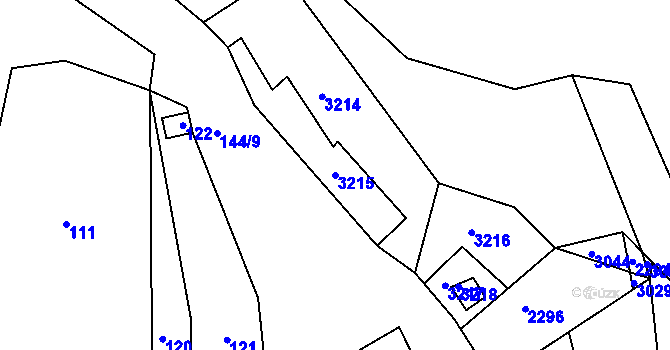 Parcela st. 3215 v KÚ Čížov, Katastrální mapa