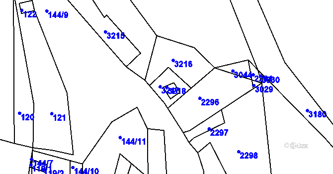 Parcela st. 3218 v KÚ Čížov, Katastrální mapa