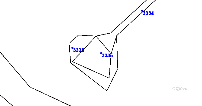 Parcela st. 3335 v KÚ Čížov, Katastrální mapa