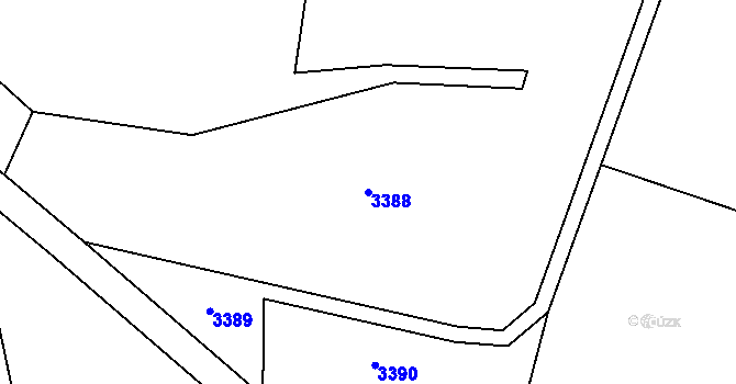 Parcela st. 3388 v KÚ Čížov, Katastrální mapa