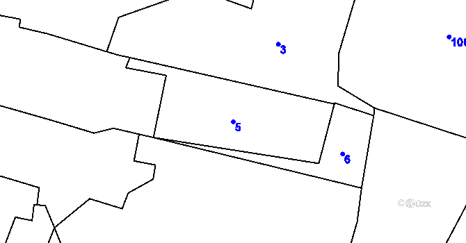 Parcela st. 5 v KÚ Čížov, Katastrální mapa