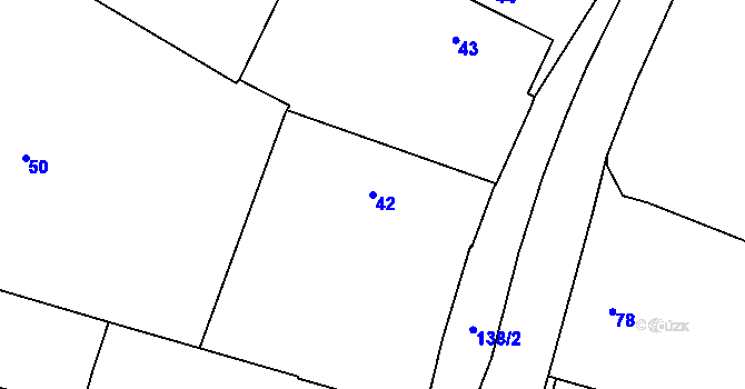 Parcela st. 42 v KÚ Čížov, Katastrální mapa