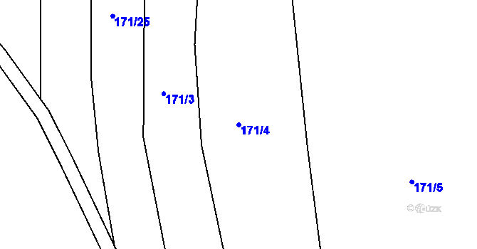 Parcela st. 171/4 v KÚ Čížov, Katastrální mapa