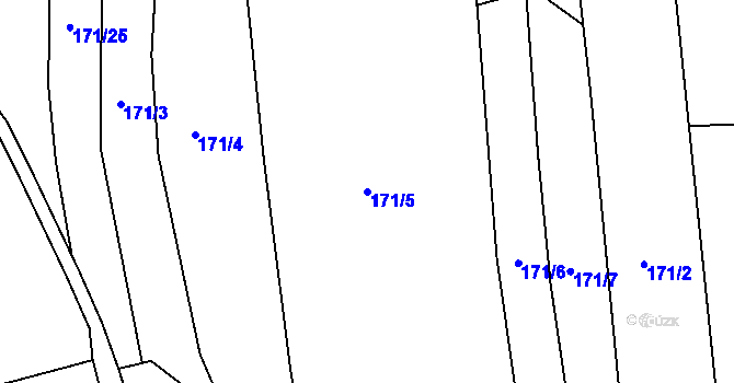 Parcela st. 171/5 v KÚ Čížov, Katastrální mapa