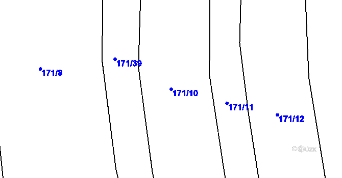 Parcela st. 171/10 v KÚ Čížov, Katastrální mapa