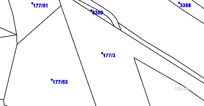 Parcela st. 177/3 v KÚ Čížov, Katastrální mapa