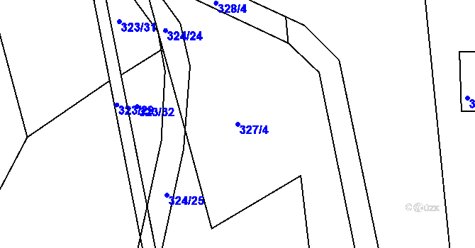 Parcela st. 327/4 v KÚ Čížov, Katastrální mapa