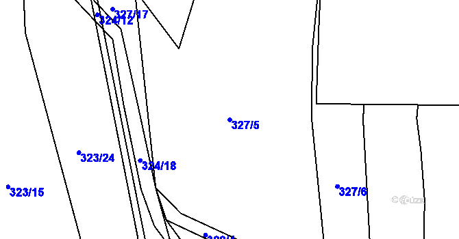 Parcela st. 327/5 v KÚ Čížov, Katastrální mapa