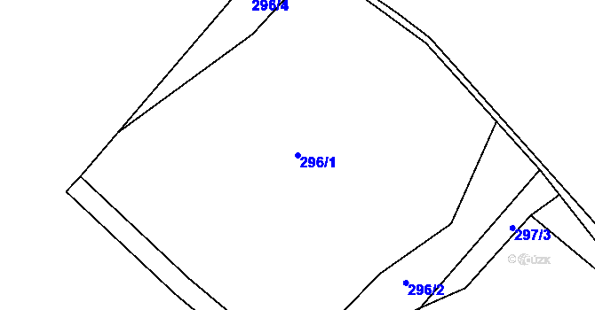 Parcela st. 296/1 v KÚ Čížov, Katastrální mapa