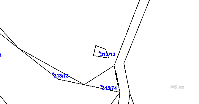 Parcela st. 313/13 v KÚ Čížov, Katastrální mapa