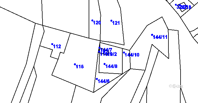 Parcela st. 119/1 v KÚ Čížov, Katastrální mapa
