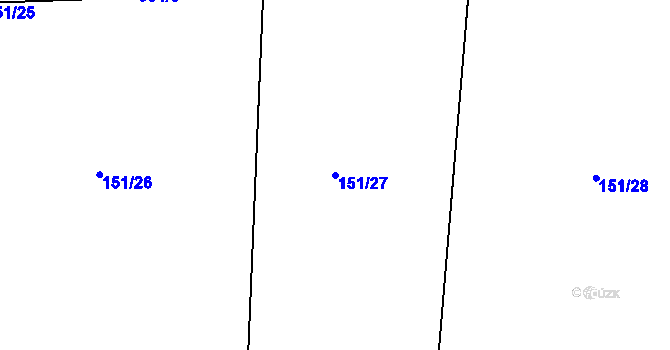 Parcela st. 151/27 v KÚ Čížov, Katastrální mapa