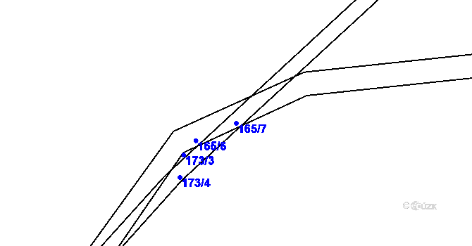 Parcela st. 165/7 v KÚ Čížov, Katastrální mapa