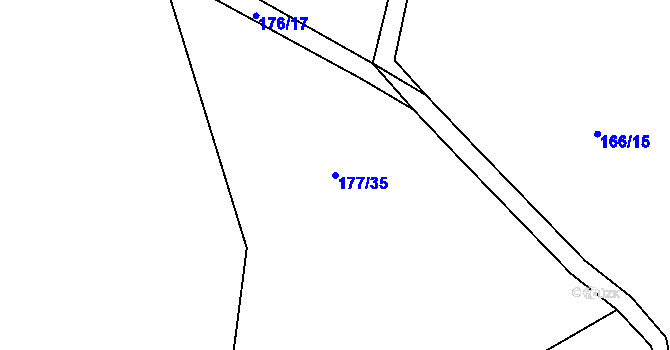 Parcela st. 177/35 v KÚ Čížov, Katastrální mapa