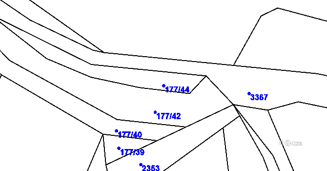 Parcela st. 177/44 v KÚ Čížov, Katastrální mapa