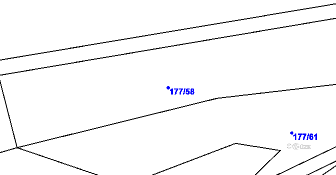 Parcela st. 177/58 v KÚ Čížov, Katastrální mapa