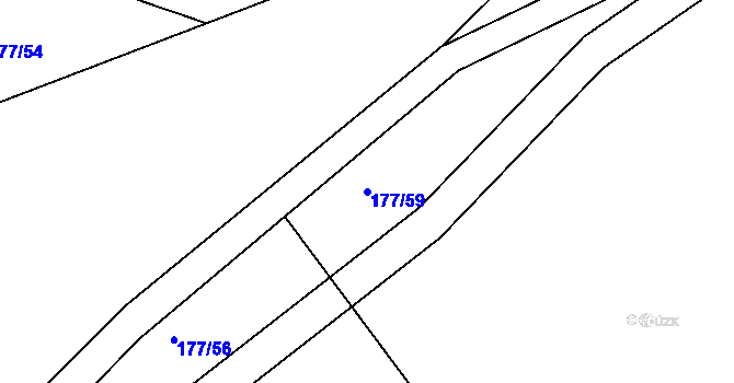 Parcela st. 177/59 v KÚ Čížov, Katastrální mapa