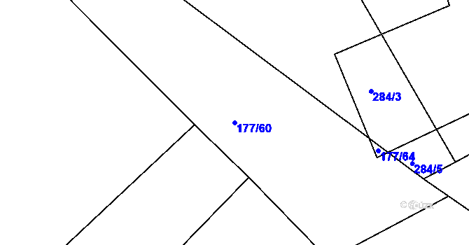 Parcela st. 177/60 v KÚ Čížov, Katastrální mapa