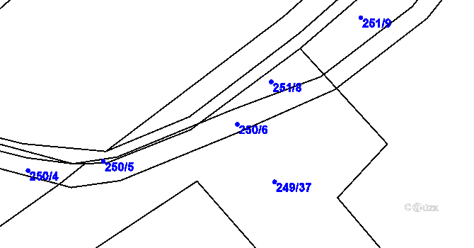 Parcela st. 250/6 v KÚ Čížov, Katastrální mapa