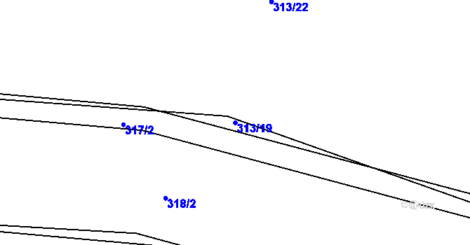 Parcela st. 313/19 v KÚ Čížov, Katastrální mapa