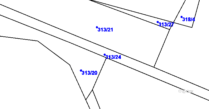 Parcela st. 313/24 v KÚ Čížov, Katastrální mapa