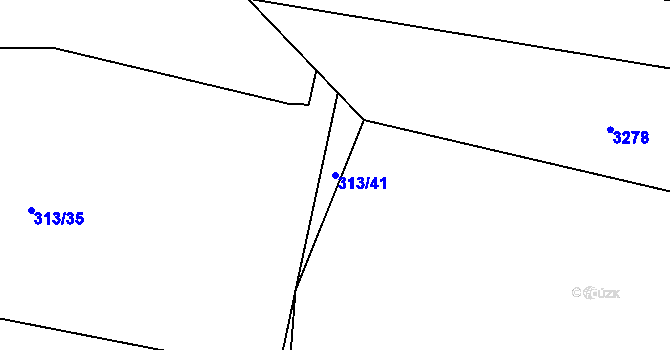 Parcela st. 313/41 v KÚ Čížov, Katastrální mapa