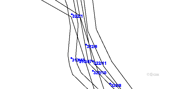 Parcela st. 322/9 v KÚ Čížov, Katastrální mapa
