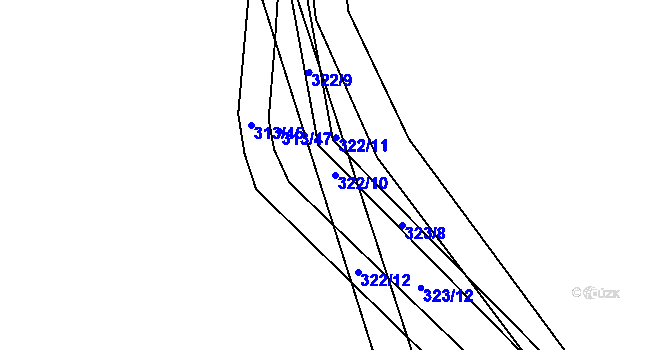 Parcela st. 322/10 v KÚ Čížov, Katastrální mapa