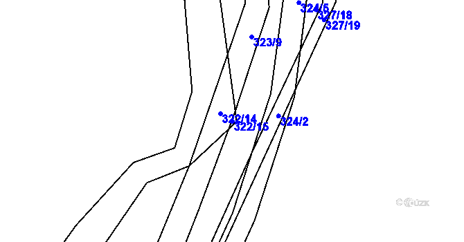 Parcela st. 322/15 v KÚ Čížov, Katastrální mapa