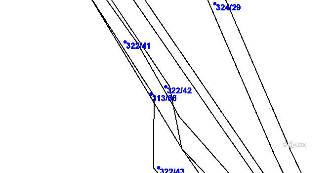 Parcela st. 322/42 v KÚ Čížov, Katastrální mapa