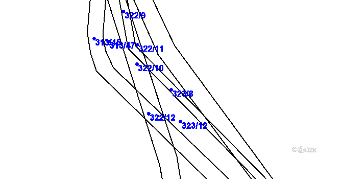 Parcela st. 323/8 v KÚ Čížov, Katastrální mapa