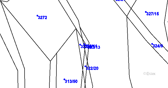 Parcela st. 323/11 v KÚ Čížov, Katastrální mapa