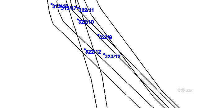 Parcela st. 323/12 v KÚ Čížov, Katastrální mapa