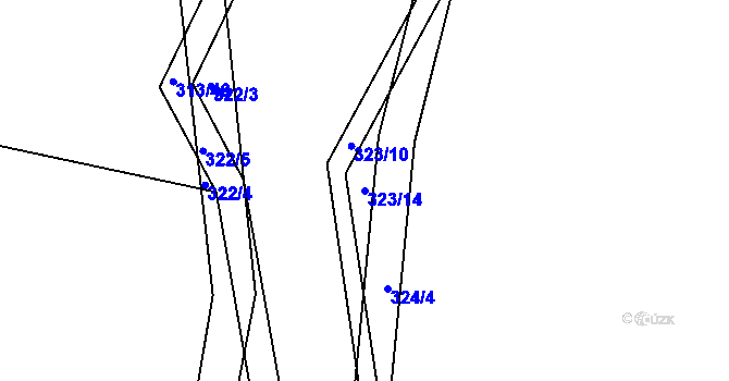 Parcela st. 323/14 v KÚ Čížov, Katastrální mapa