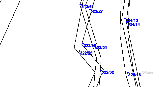 Parcela st. 323/19 v KÚ Čížov, Katastrální mapa