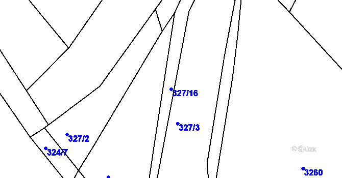 Parcela st. 327/16 v KÚ Čížov, Katastrální mapa