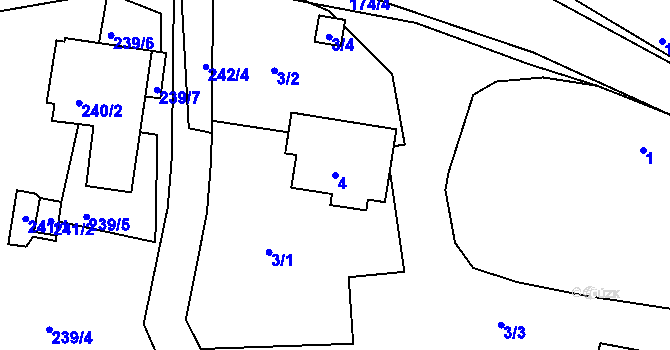Parcela st. 4 v KÚ Horní Břečkov, Katastrální mapa