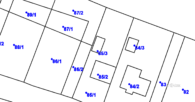 Parcela st. 85/3 v KÚ Horní Břečkov, Katastrální mapa