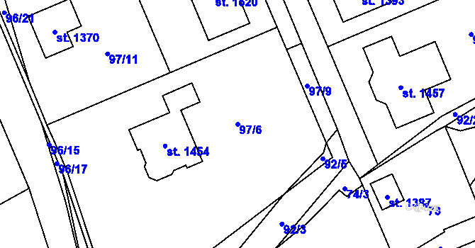 Parcela st. 97/6 v KÚ Horní Bříza, Katastrální mapa