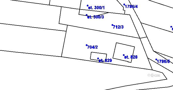 Parcela st. 704/2 v KÚ Horní Bříza, Katastrální mapa