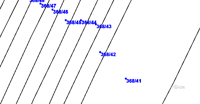 Parcela st. 368/42 v KÚ Horní Bříza, Katastrální mapa