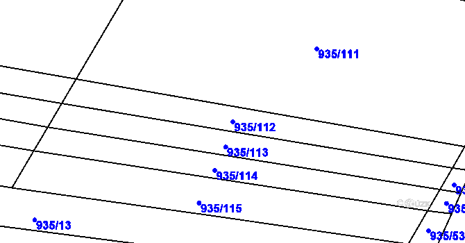 Parcela st. 935/112 v KÚ Horní Bříza, Katastrální mapa