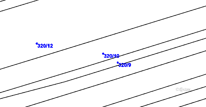 Parcela st. 320/10 v KÚ Horní Bříza, Katastrální mapa