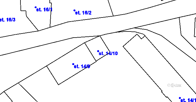 Parcela st. 14/10 v KÚ Horní Bukovina, Katastrální mapa