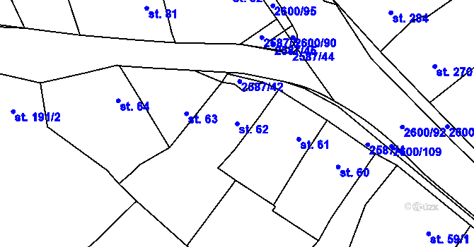 Parcela st. 62 v KÚ Horní Cerekev, Katastrální mapa
